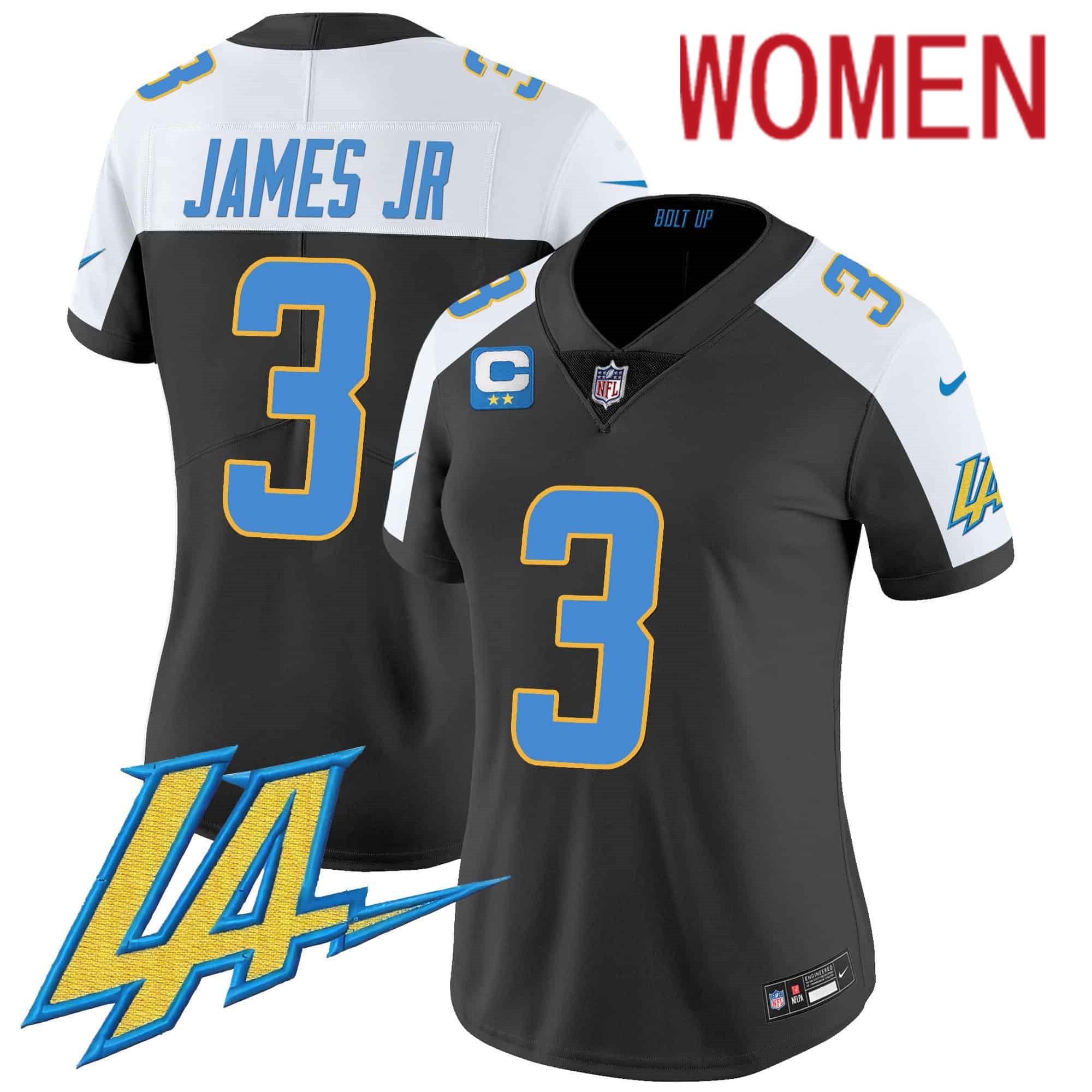 Women Los Angeles Chargers #3 James jr Black 2024 Nike Vapor Limited NFL Jersey